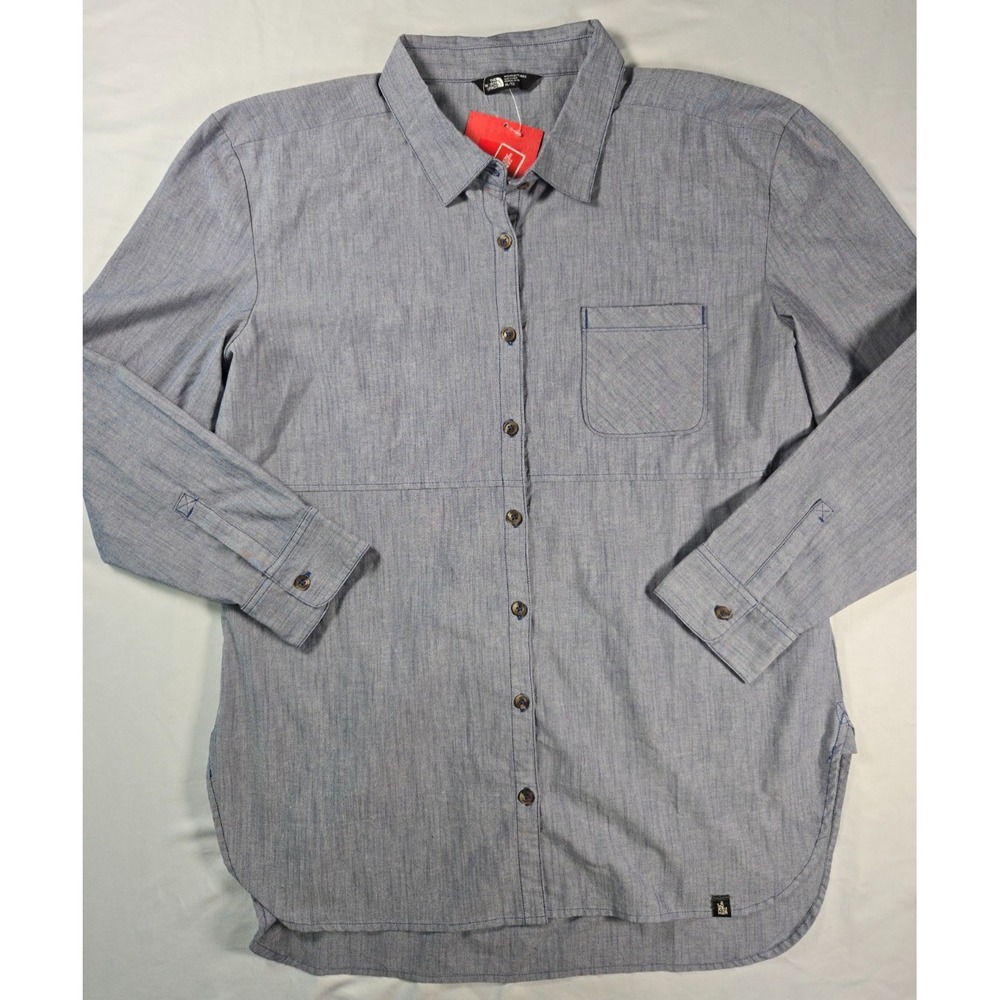 The North Face Stevie Shirt Womens XL Blue Chambray Button Front NWT Outdoor